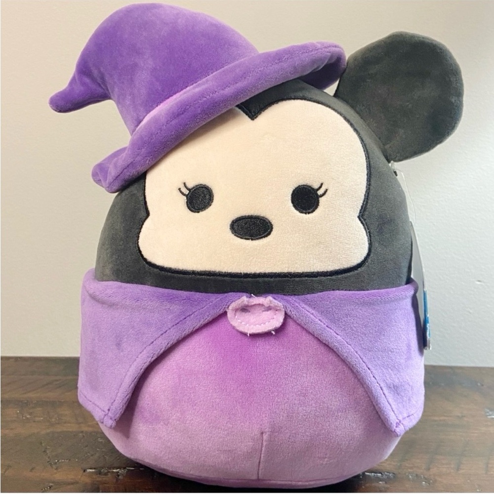 Squishmallows Disney Minnie Mouse Witch Halloween NWT Plush Purple 10.5”